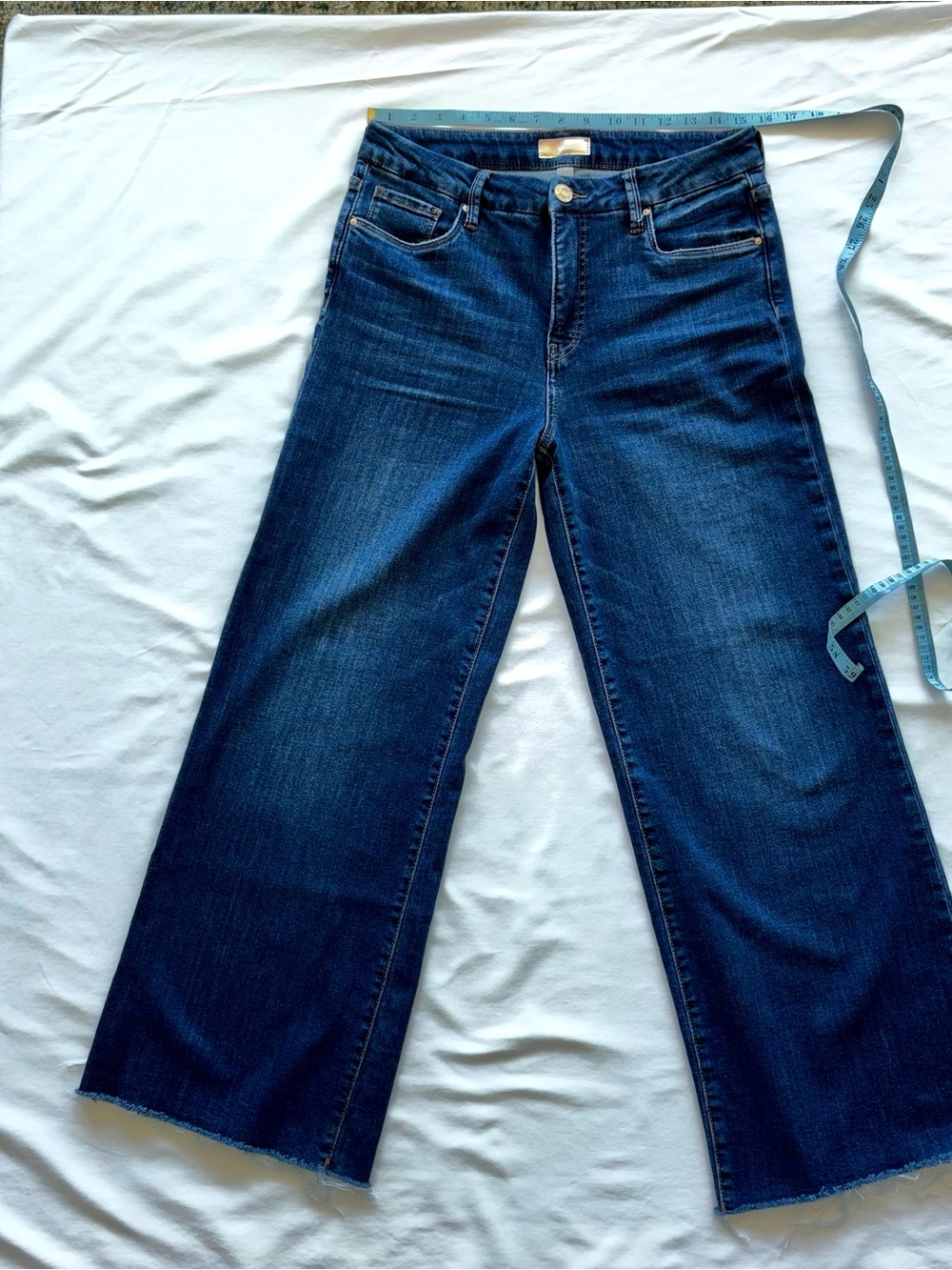 Kut From The Kloth Meg High Rise Wide Leg Crop, size 10, dark blue